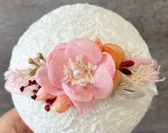 Newborn flower headband RTS prop newborn photography props baby headband flower tieback baby girl gift newborn girl coming home outfit