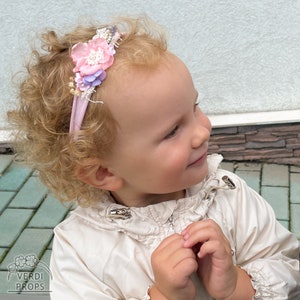 Newborn flower Headband, RTS photography photography props baby girl gift easter image 3