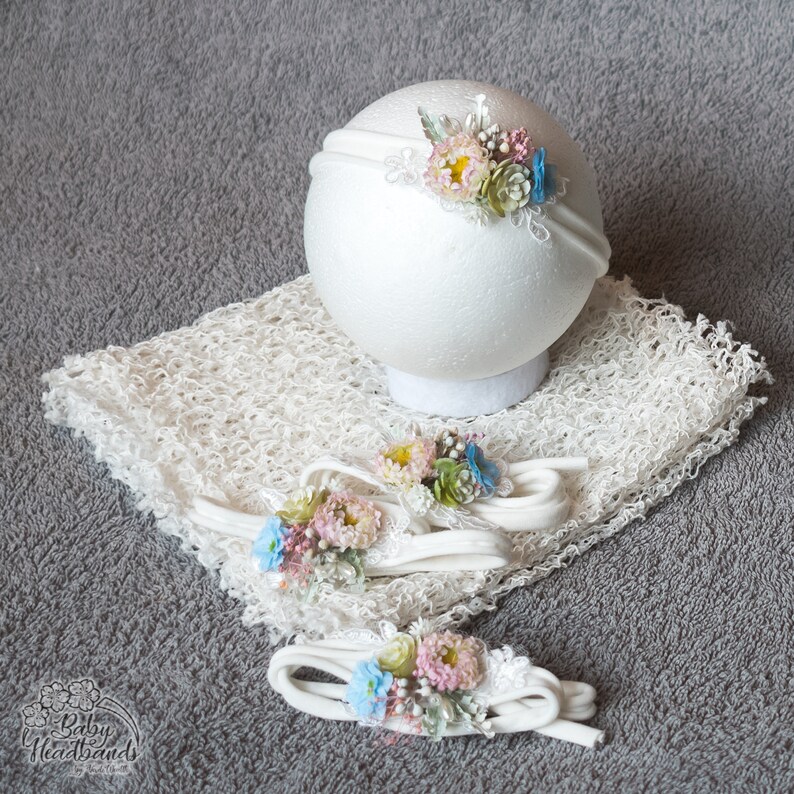 flower tieback Spring Newborn photography photo props Delicate Headband Baby Girl gift