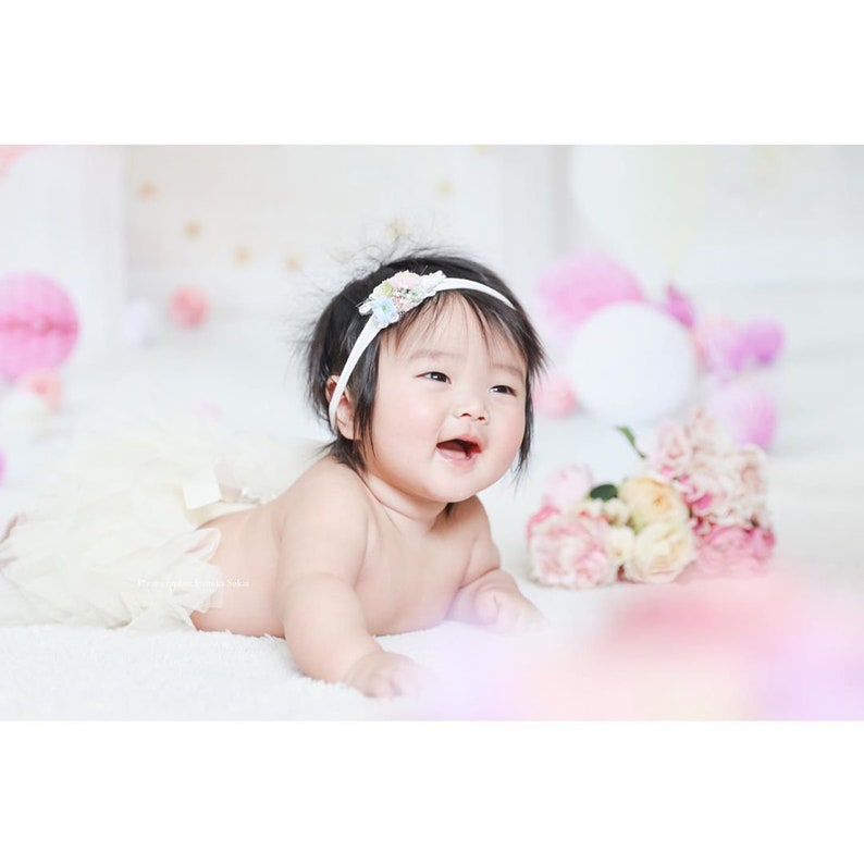 flower tieback Spring Newborn photography photo props Delicate Headband Baby Girl gift