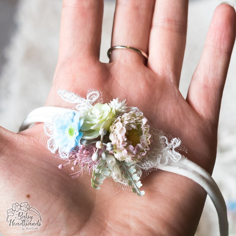 flower tieback Spring Newborn photography photo props Delicate Headband Baby Girl gift