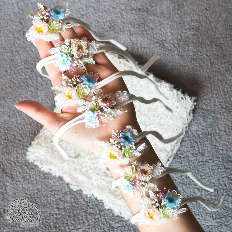 flower tieback Spring Newborn photography photo props Delicate Headband Baby Girl gift