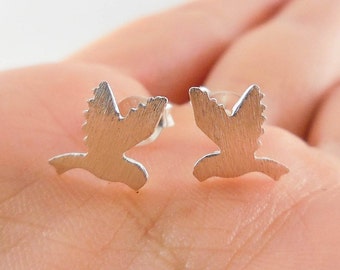 925 Sterling Silver Bird Earrings, 925 Sterling Silver, Bird Earrings, Bird Studs, Bird Earrings, Matt Earrings, Bird Jewelry