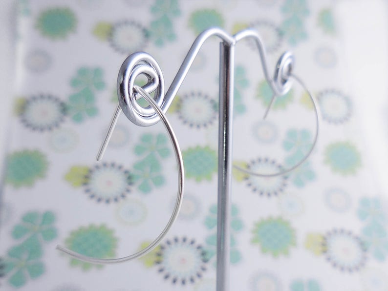 Ear Chain Threader Earrings 925 Sterling Silver Wire Ear Threaders Wire Earrings Ear Threaders Open Hoops Threader Geometric Earrings