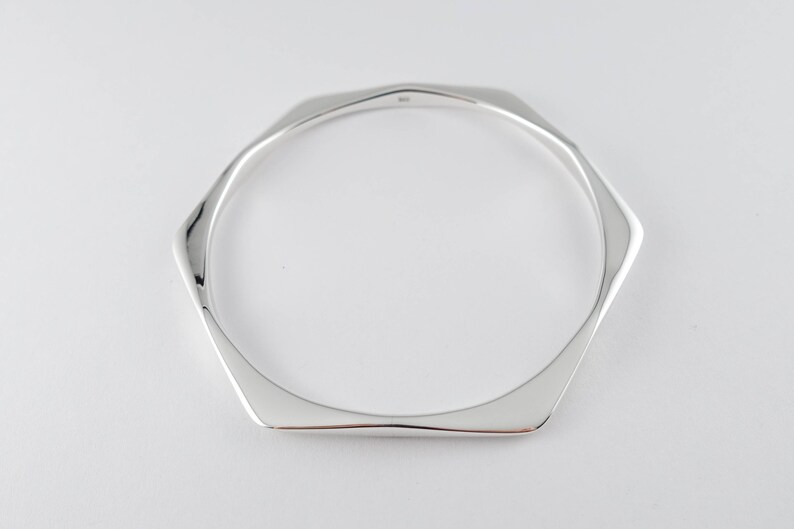 Geometrical Hexagon 925 Sterling Silver Hexagon Bracelet Geomatric Bracelet Bracelet Hexagon Jewelry Hexagon Minimalist Boho Bracelet
