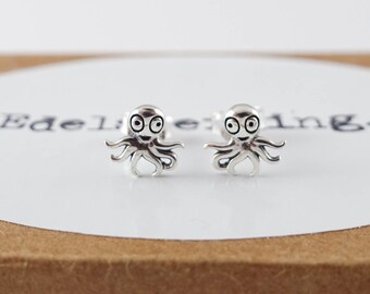 925 Sterling Silver Octopus Stud Oorbellen, Strand sieraden, Oceaan sieraden, Ocean Oorbellen, Octopus Sieraden, Zeedier, Octopus Oorbellen, Zee