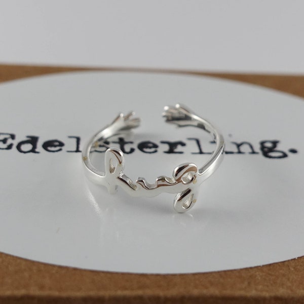 925 Sterling Silver Hug Adjustable Ring, Wrap Hug Ring Around, Enclosing Embracing Hand, Grasped, Gripped Fingers Ring, Grabbed Hands Ring