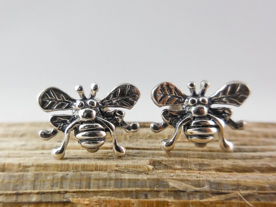 925 Sterling Silver Bee Stud Earrings European Wasp Bee Earrings