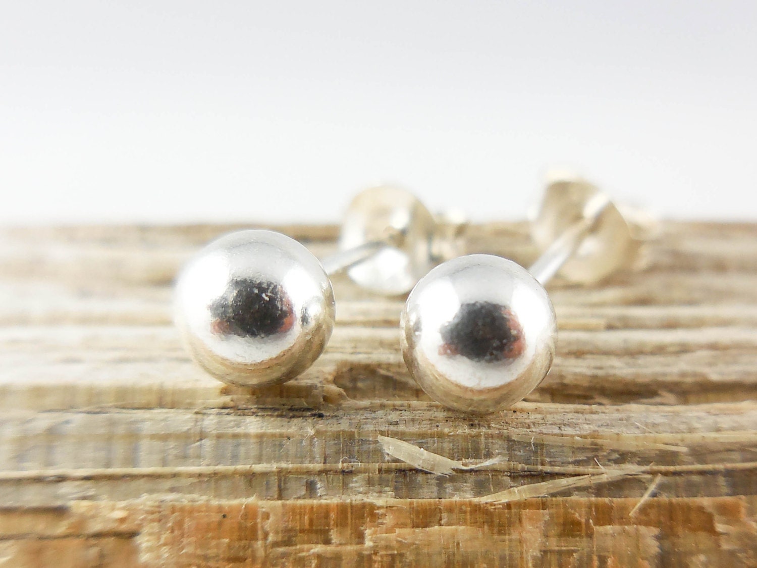 Gold Plated Silver Frosted Ball Jacket Studs