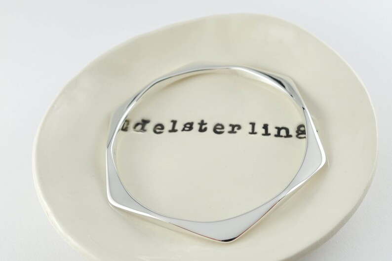 Geometrical Hexagon 925 Sterling Silver Hexagon Bracelet Geomatric Bracelet Bracelet Hexagon Jewelry Hexagon Minimalist Boho Bracelet
