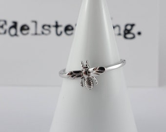 925 Sterling Silver Fly Ring, Bee Ring, European Wasp, Silver Bee Ring, Silver Wasp, Silver Bumble Bee, Silver Insect Ring, Bee, Fly, Cool