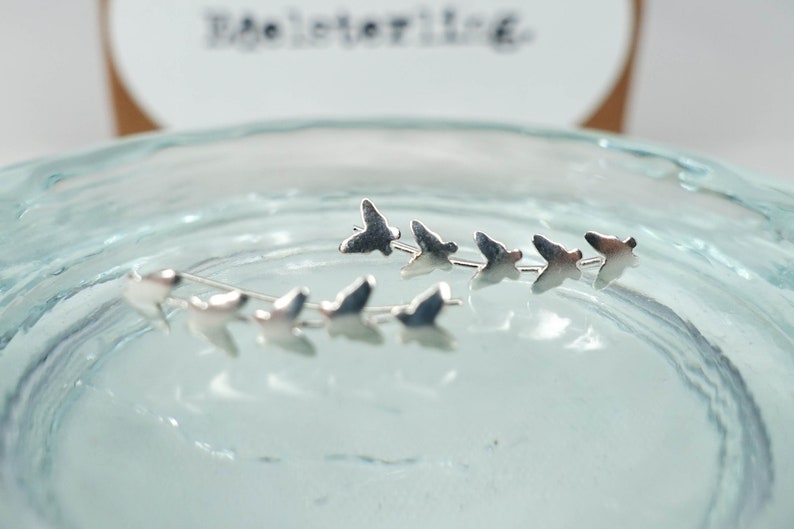 Butterfly Ear Pins Ear Crawlers 925 Sterling Silver Butterfly Ear Pins Ear Pins Ear Climber Earrings Ear Sweeps Butterfly Pins