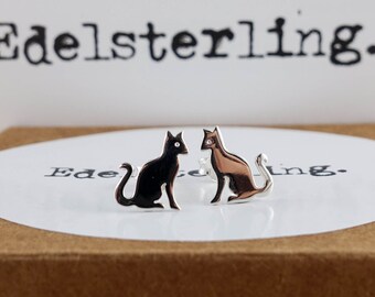 925 Sterling Silver Cat Earrings, Cat Stud, Cat Jewelry, Cat Gifts, Cat Lovers, Cat Studs, Kitten Studs, Kitten Jewellery, Minimalist Studs