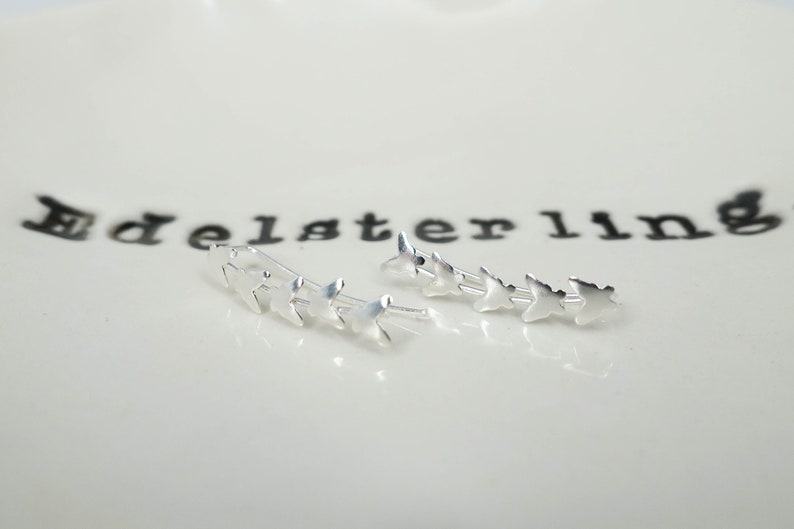 Butterfly Ear Pins Ear Crawlers 925 Sterling Silver Butterfly Ear Pins Ear Pins Ear Climber Earrings Ear Sweeps Butterfly Pins