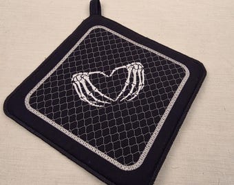 Skeleton Hands - Skele Heart - Hotpad, potholder