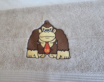 Embroidered towel - Donkey Kong - Super Mario Gaming Decor