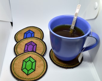 Rupee - Zelda - Embroidered coasters
