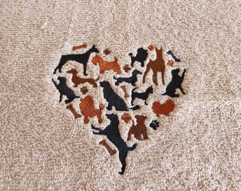 Puppy love  guest towel, face towel, bath towel