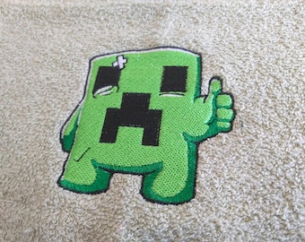 Creeper Embroidered Towel – Gamer Face or Hand Towel