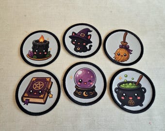 Cute Witchy Iron-On Patch Set – Kawaii Fantasy Patches