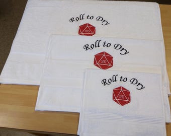 Roll to Dry - Dice and roleplay - guest towel, face towel, bath towel