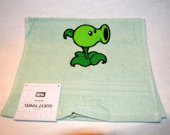 Plants vs Zombies - Pea Shooter  - PVZ - guest towel, face towel, bath towel