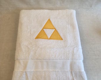 Golden Triforce  – Legend of Zelda Inspired Hand Towel – Gaming Bathroom Decor – Geek and Gamer Gift