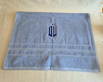 Embroidered Tardis Towel, Face or Hand Towel