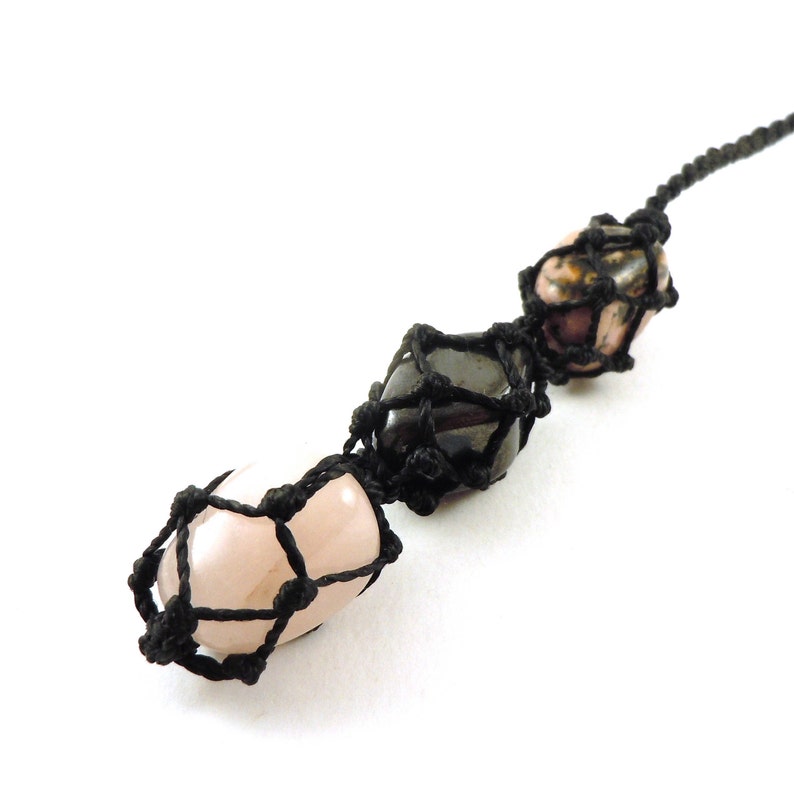 Self-love necklace rose quartz pendant mothers day gift hematite necklace crystal healing jewelry rhodonite pendant yoga necklace