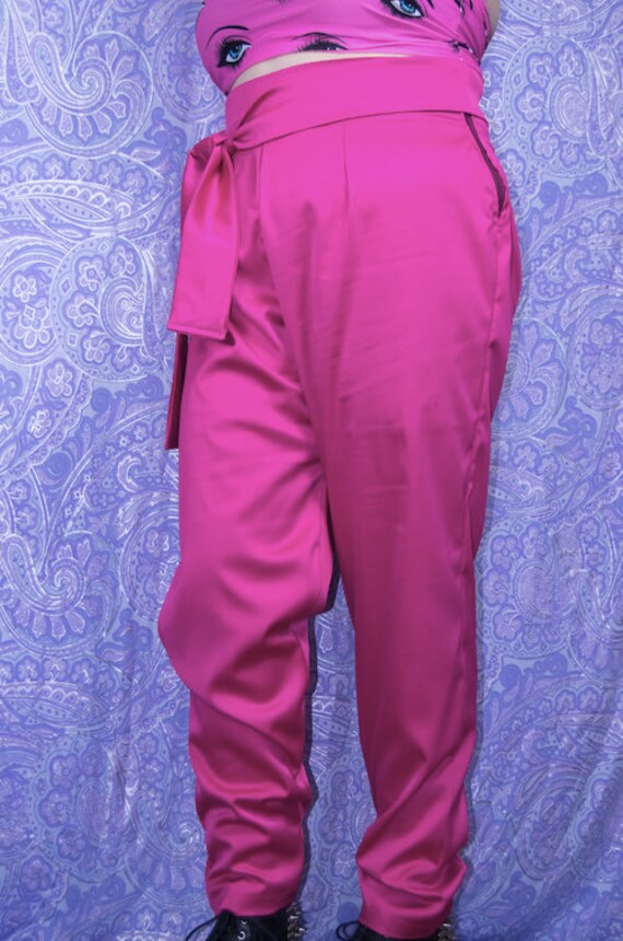 plus size pink trousers