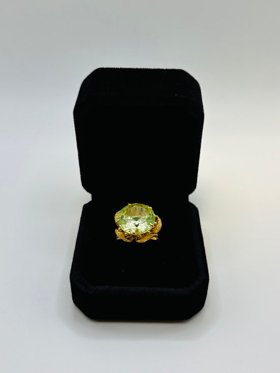 14k Yellow Gold Prasiolite Flower Ring