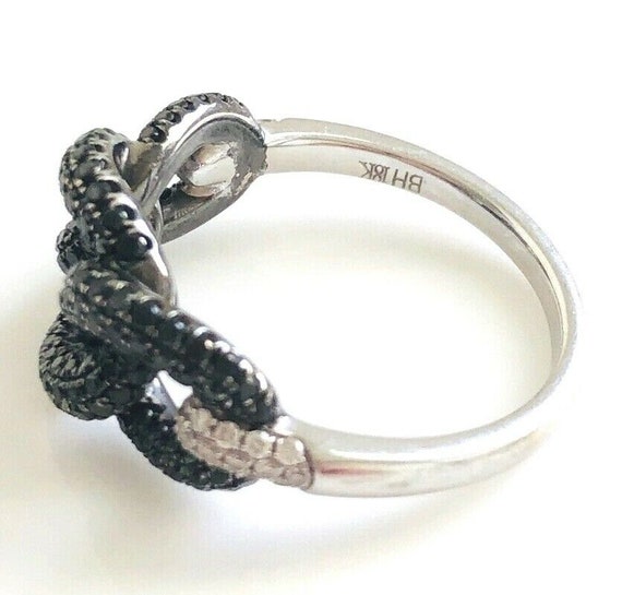 EFFY Nava 18K White Gold Ring w/ Black and White … - image 5