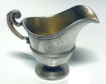 Watson Sterling Silver Creamer #25 Monogrammed "LR"