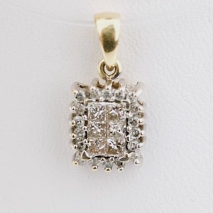 14K Two Toned Yellow and White Gold Diamond Pendant image 1