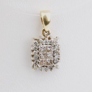 14K Two Toned Yellow and White Gold Diamond Pendant image 2