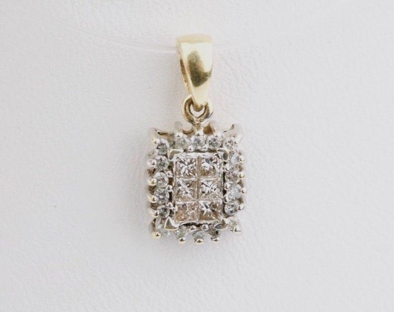 14K Two Toned Yellow and White Gold Diamond Penda… - image 2