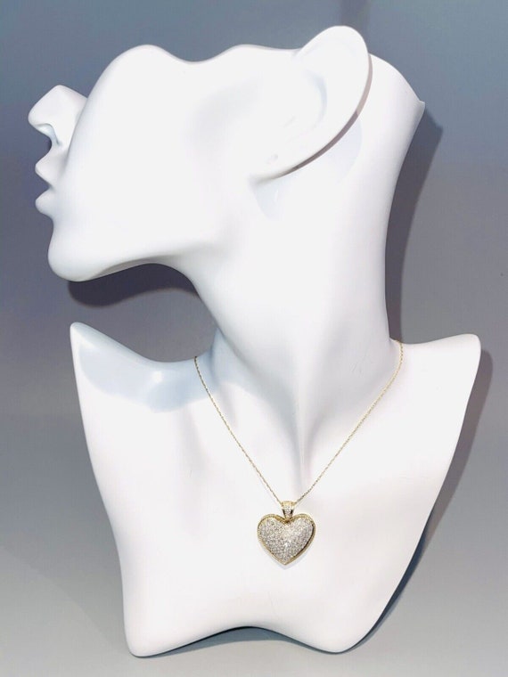 Beautiful 14K Two Toned Diamond Encrusted Heart P… - image 2
