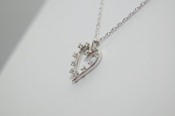 14K White Gold 0.33ctw Diamond Heart Love Pendant… - image 3