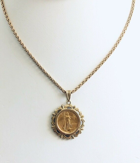 110 Ounce 22 Karat American Eagle Liberty Coin Pendant In