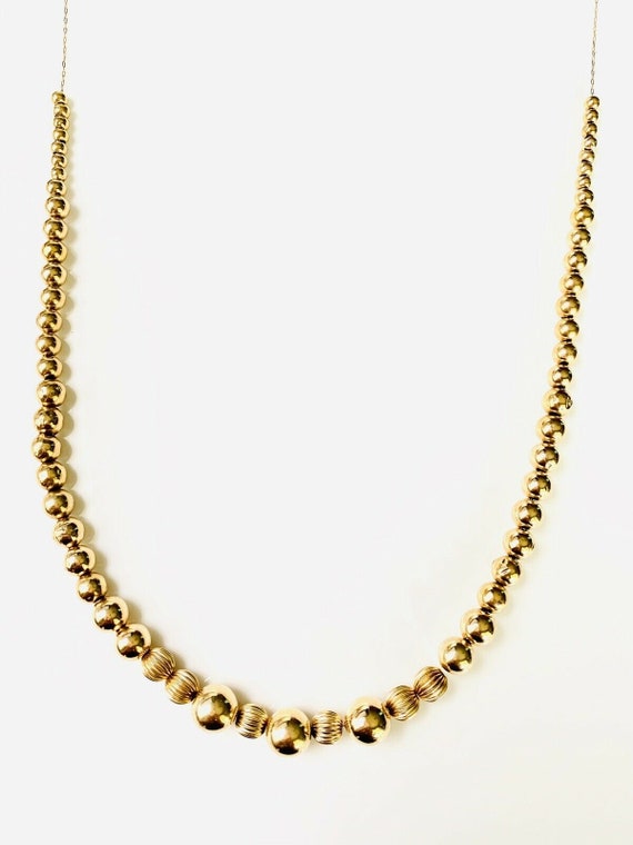 14K Yellow Gold AddABead Graduated Necklace 29" Gem