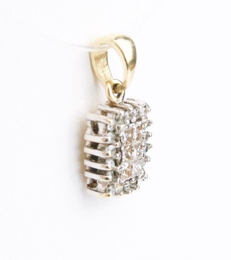 14K Two Toned Yellow and White Gold Diamond Pendant image 3