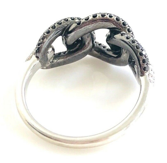 EFFY Nava 18K White Gold Ring w/ Black and White … - image 4