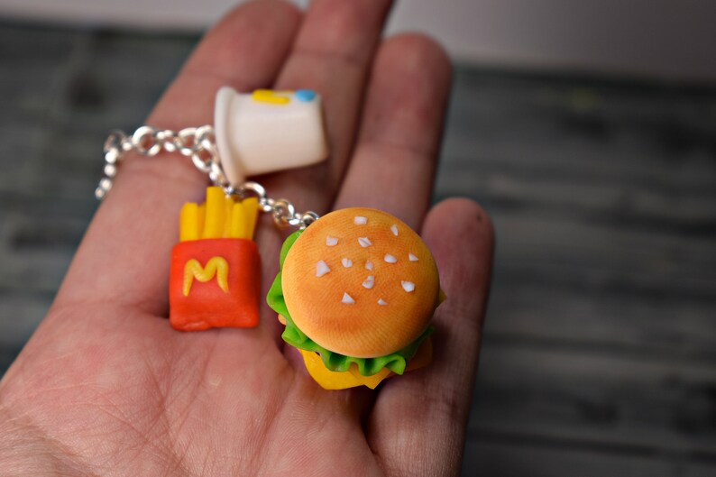 Miniature food keychain food polymer clay keychain cake Etsy
