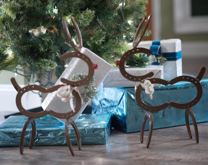Horseshoe Reindeer Horseshoe Art Reindeer Etsy