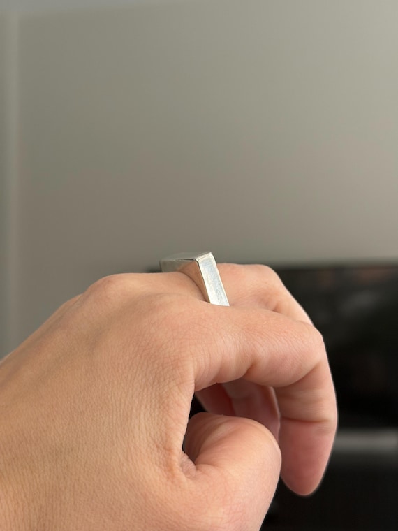 Sterling Silver Square Ring Size 8 - image 3