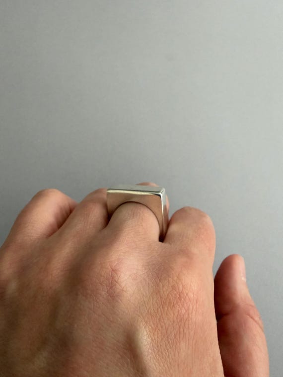 Sterling Silver Square Ring Size 8 - image 2