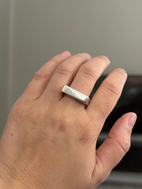 Sterling Silver Square Ring Size 8 - image 1