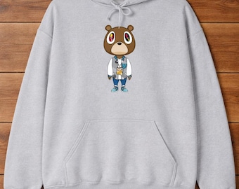 Kanye Graphic Hoodie | Kanye Graduation Graphic Hoodie | Kanye Graduation Album | Kanye Graduation Bear | Ye Graduation Bear | Streatwear