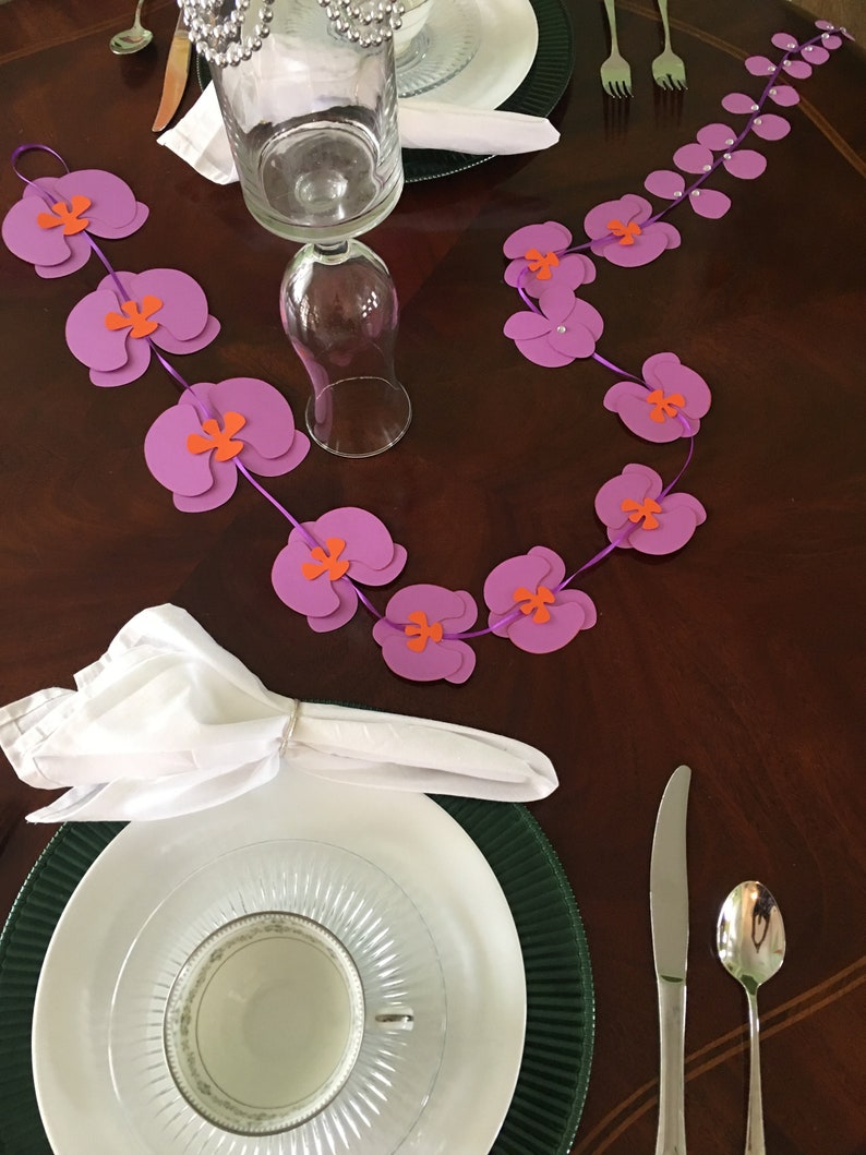 Orchid Streamers Orchid Party Decoration Orchid Table Etsy