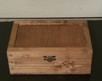 8 x 4 x 3 1/2 Wooden Shadow Box / Hinged Wood Lid / Jewelry Box / Display Case Box